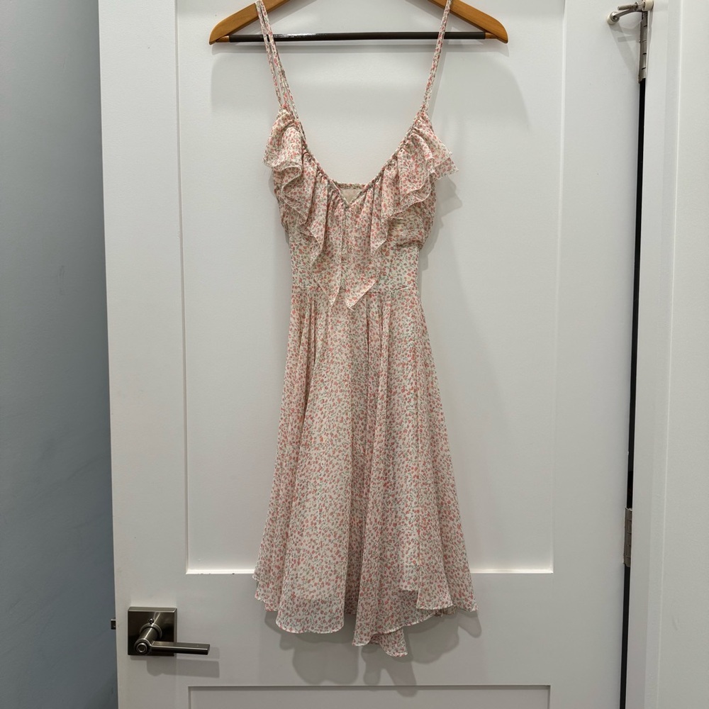 Guess Floral Ruffle Camisole in Cream and Pink